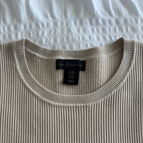 House of Harlow 1960 Cream Ribbed Tank Top - Picture 4 of 6